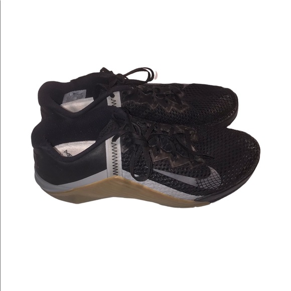 MENS NIKE METCON 6 BLACK SILVER GUM TRAINING SNEAKERS SHOES 13 - Picture 2 of 11
